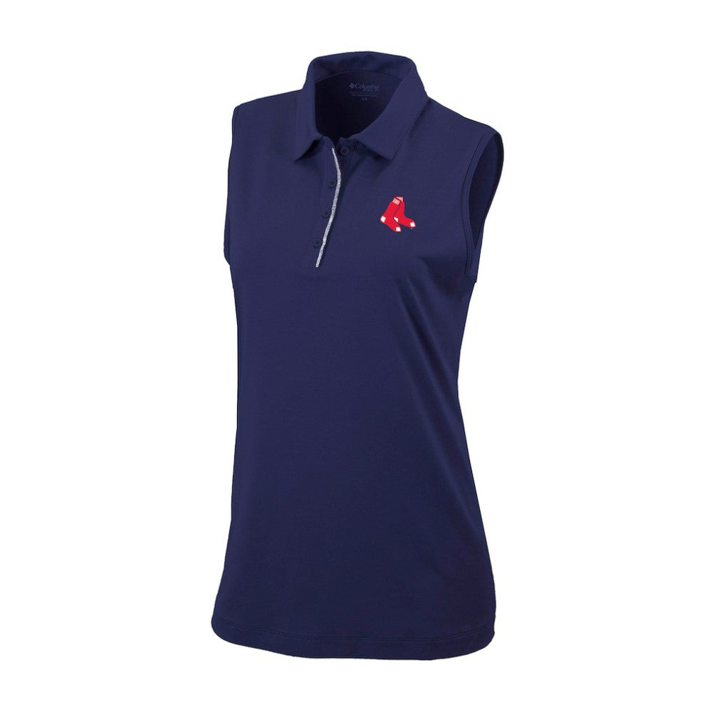 Boston Red Sox Columbia Women's Tend The Ball Sleeveless Polo On Sale