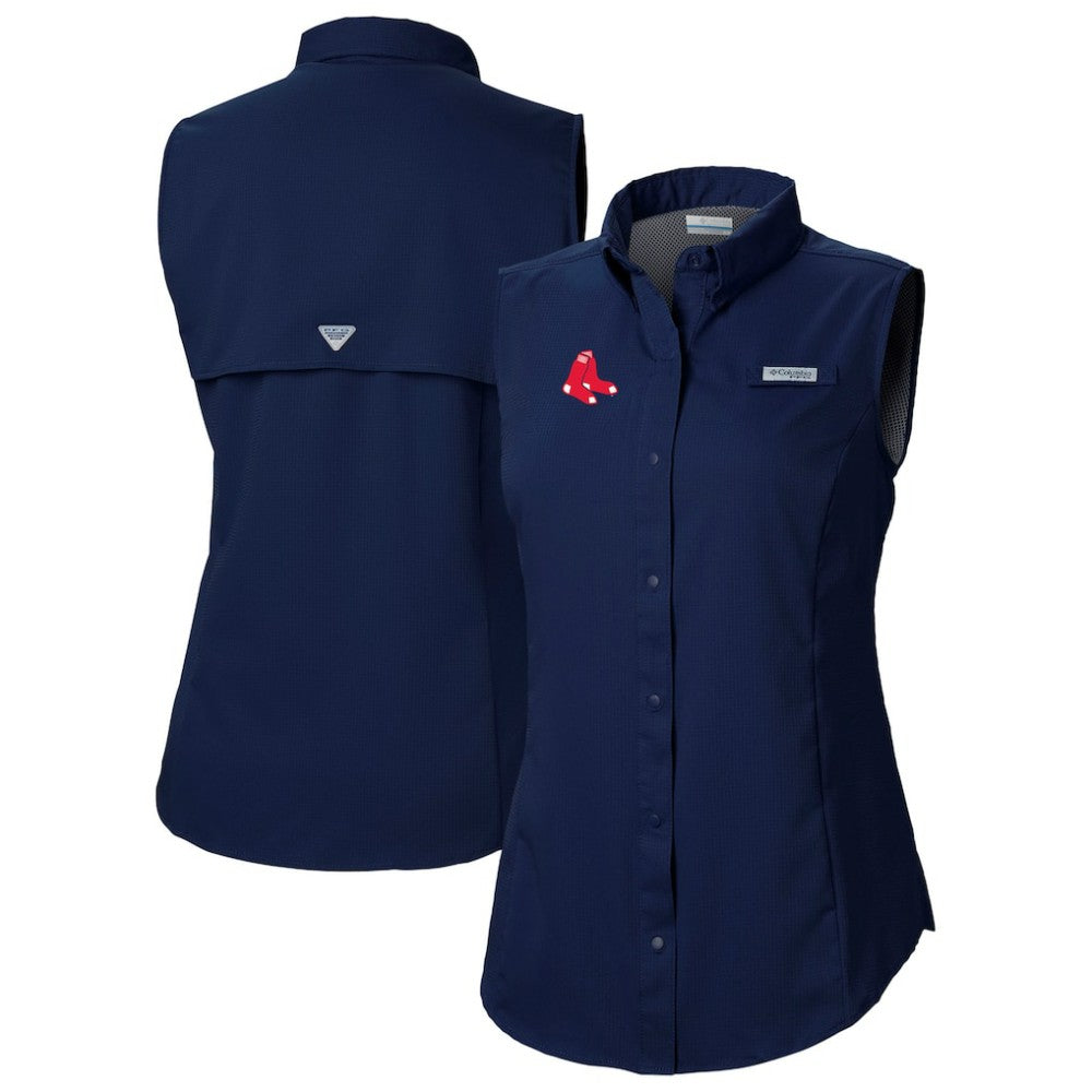 Boston Red Sox Columbia Women's Tamiami Sleeveless Shirt On Sale