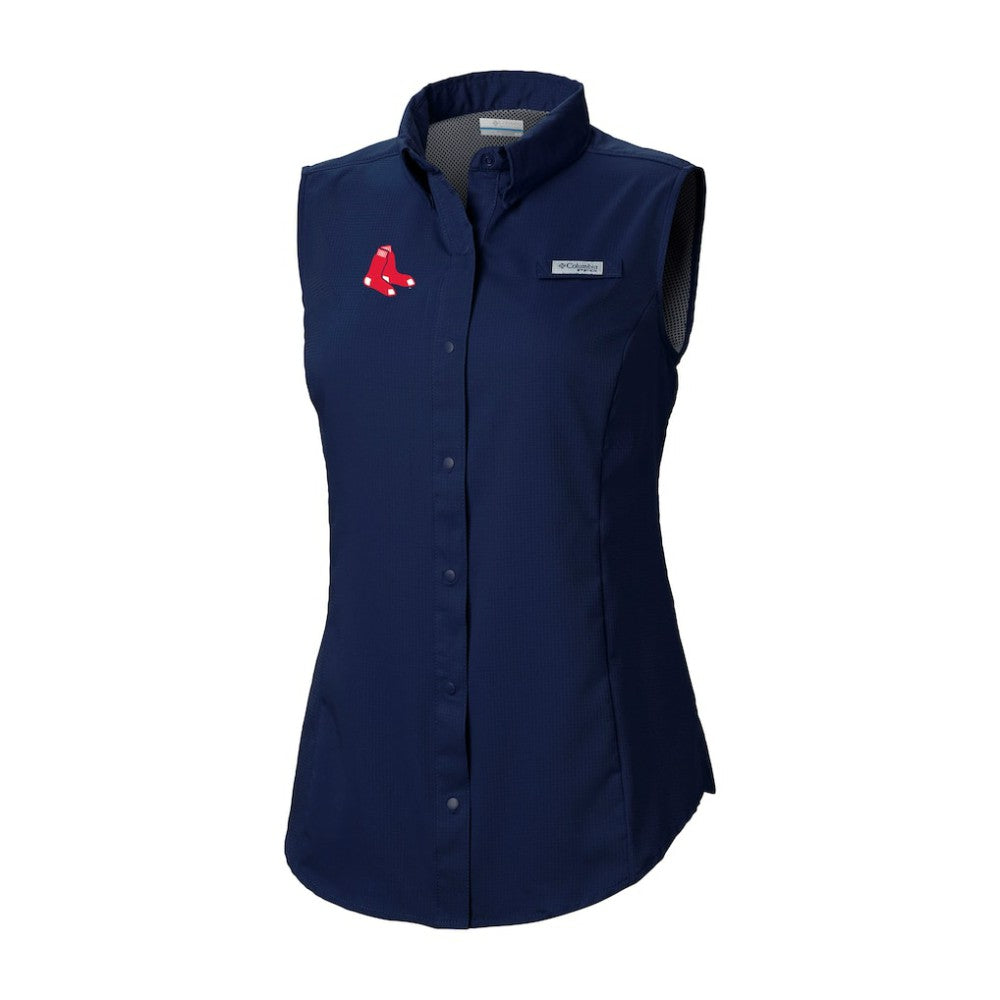 Boston Red Sox Columbia Women's Tamiami Sleeveless Shirt On Sale