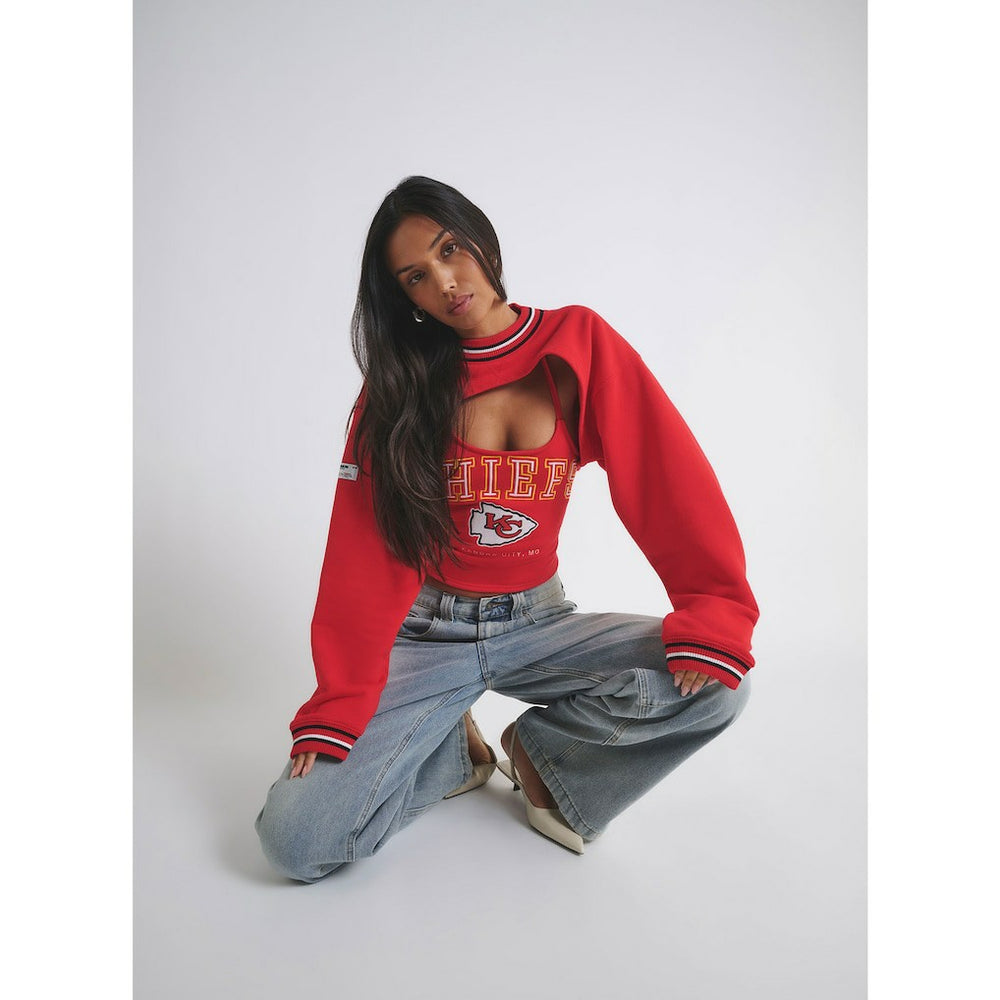 Kansas City Chiefs Off Season Women's Fleece Shrug Cami Red - NFL