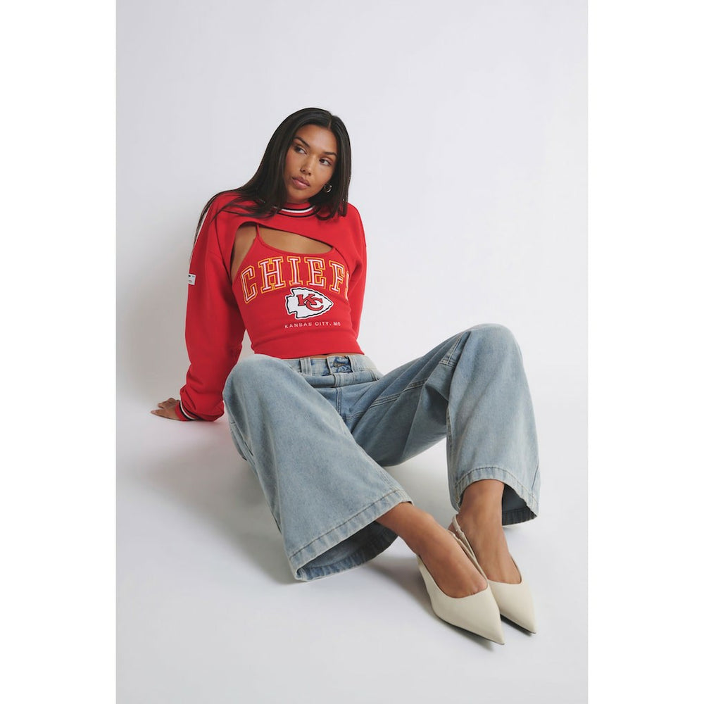 Kansas City Chiefs Off Season Women's Fleece Shrug Cami Red - NFL