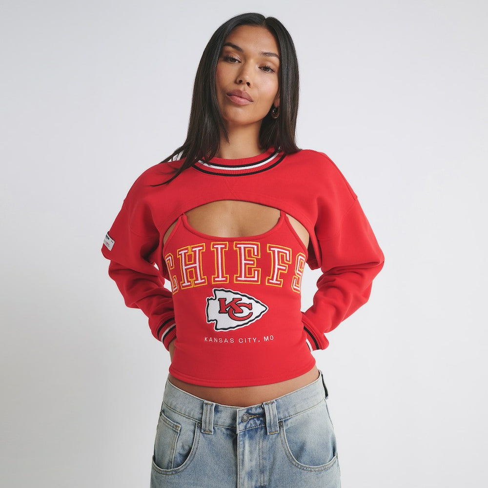 Kansas City Chiefs Off Season Women's Fleece Shrug Cami Red - NFL