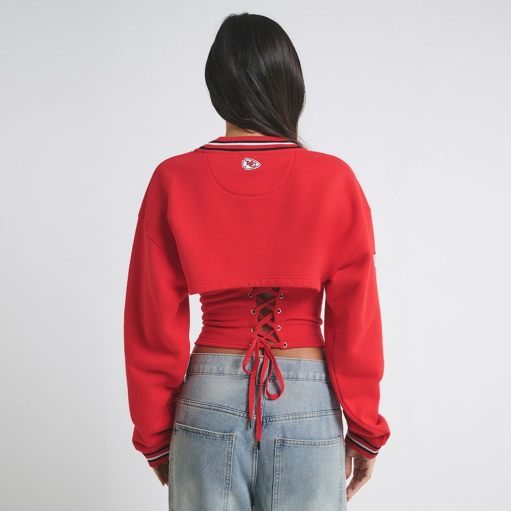 Kansas City Chiefs Off Season Women's Fleece Shrug Cami Red - NFL