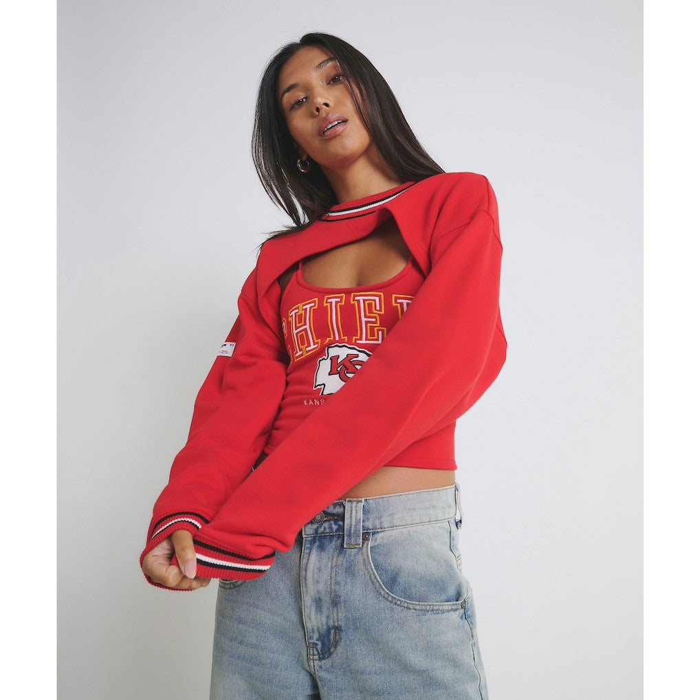 Kansas City Chiefs Off Season Women's Fleece Shrug Cami Red - NFL
