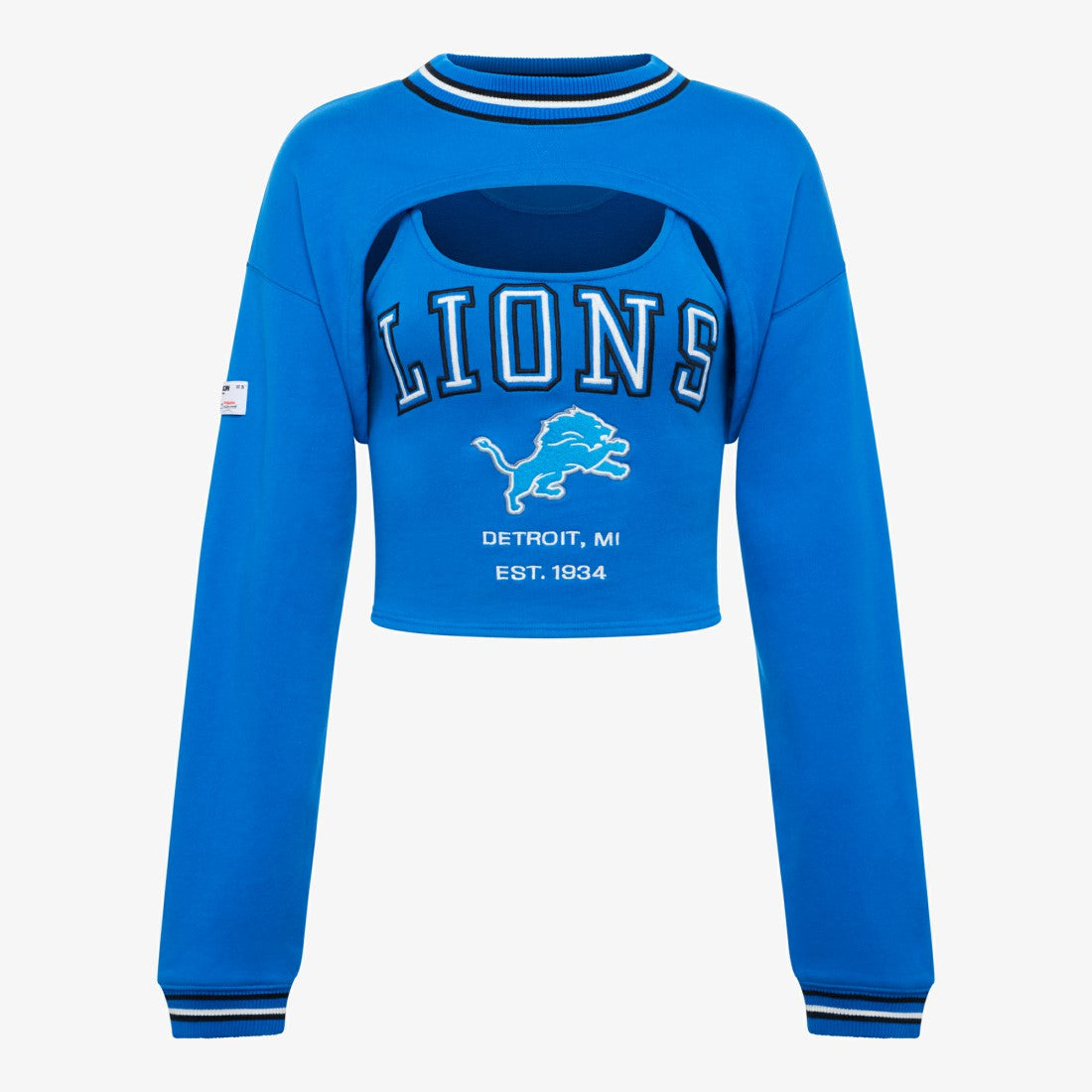 Detroit Lions Off Season Women's Fleece Shrug Cami Blue - NFL