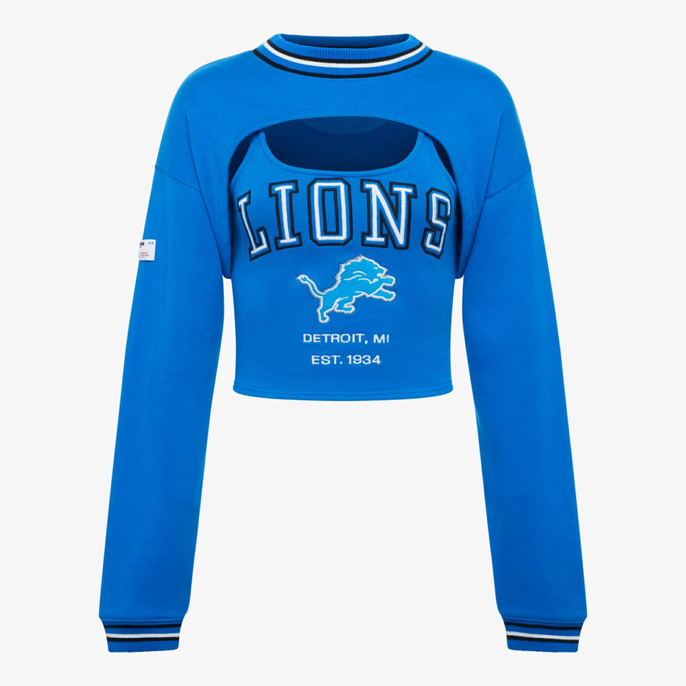 Detroit Lions Off Season Women's Fleece Shrug Cami Blue - NFL