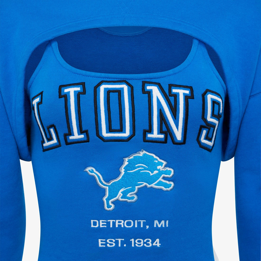 Detroit Lions Off Season Women's Fleece Shrug Cami Blue - NFL