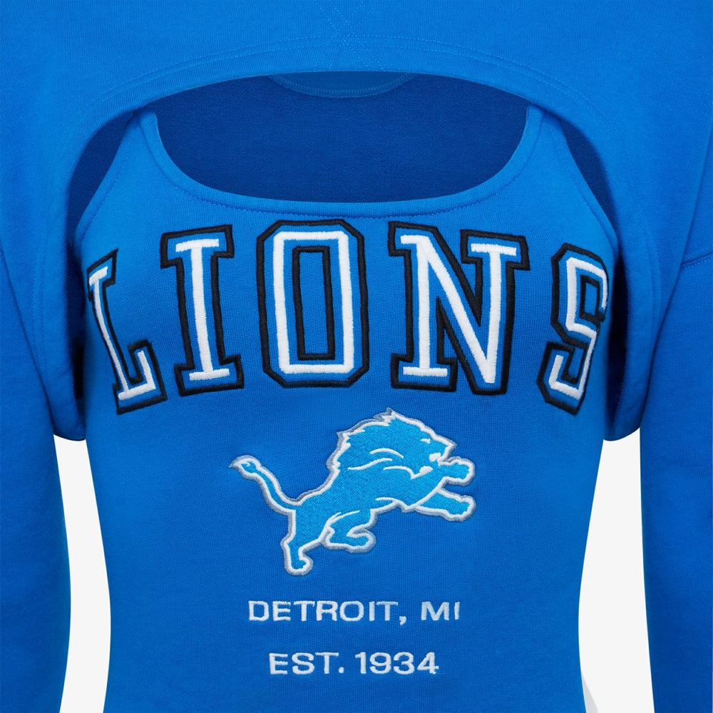 Detroit Lions Off Season Women's Fleece Shrug Cami Blue - NFL