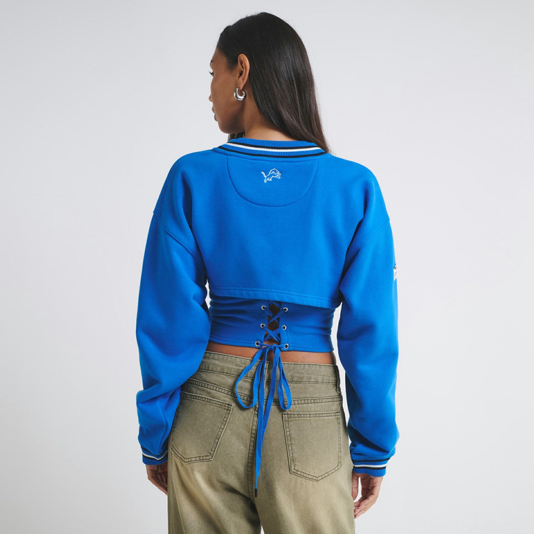 Detroit Lions Off Season Women's Fleece Shrug Cami Blue - NFL