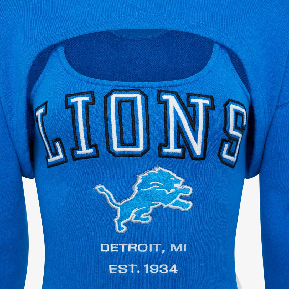Detroit Lions Off Season Women's Fleece Shrug Cami Blue - NFL