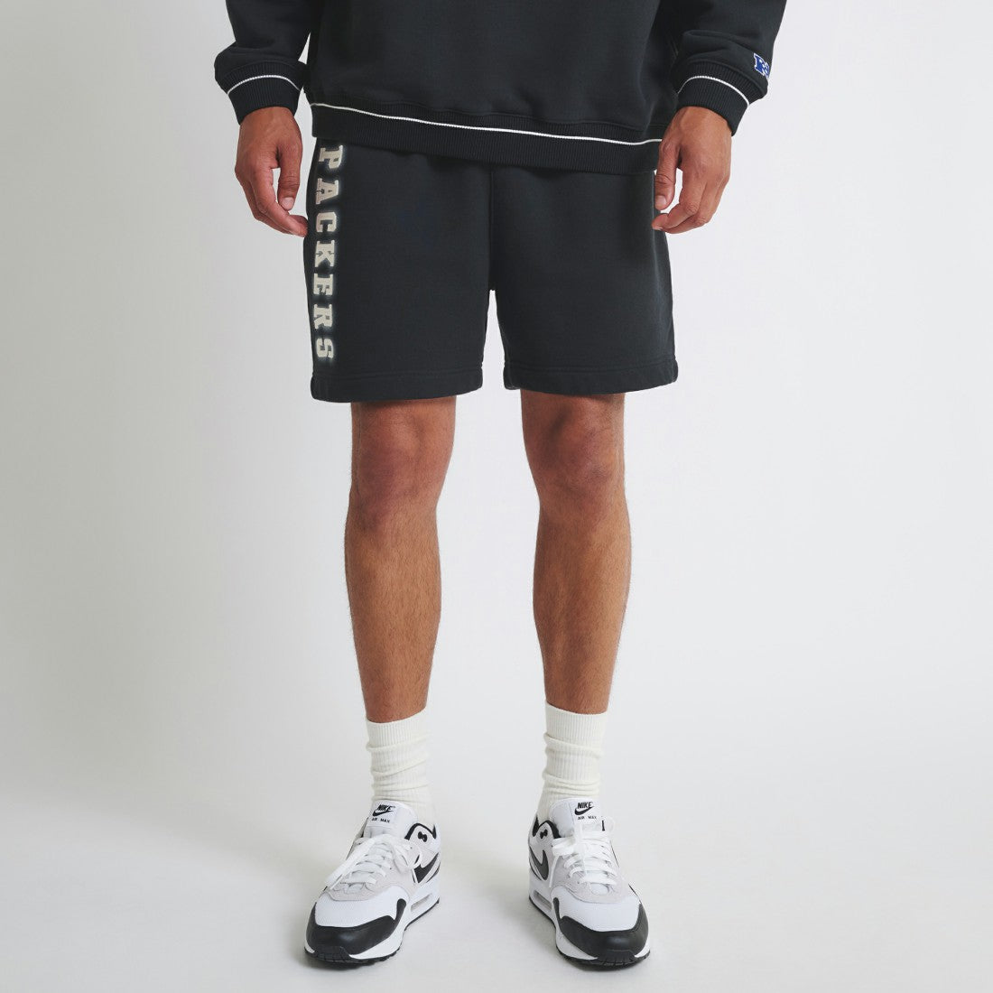 Green Bay Packers Off Season Unisex Fleece Shorts Black - NFL