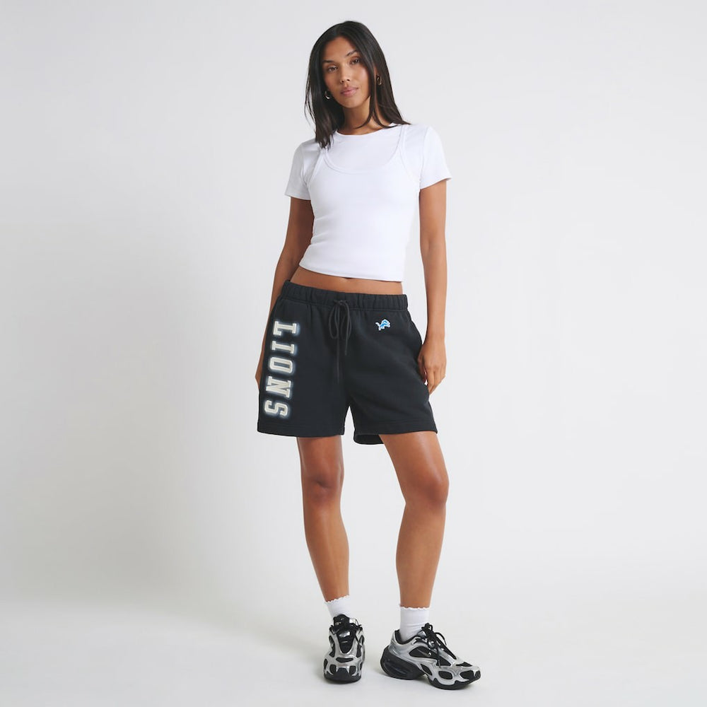 Detroit Lions Off Season Unisex Fleece Shorts Black - NFL
