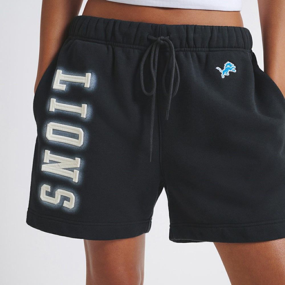 Detroit Lions Off Season Unisex Fleece Shorts Black - NFL