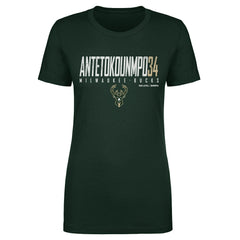 NBA - Giannis Antetokounmpo Milwaukee Bucks 500 Level Women's Elite T-Shirt - Hunter Green