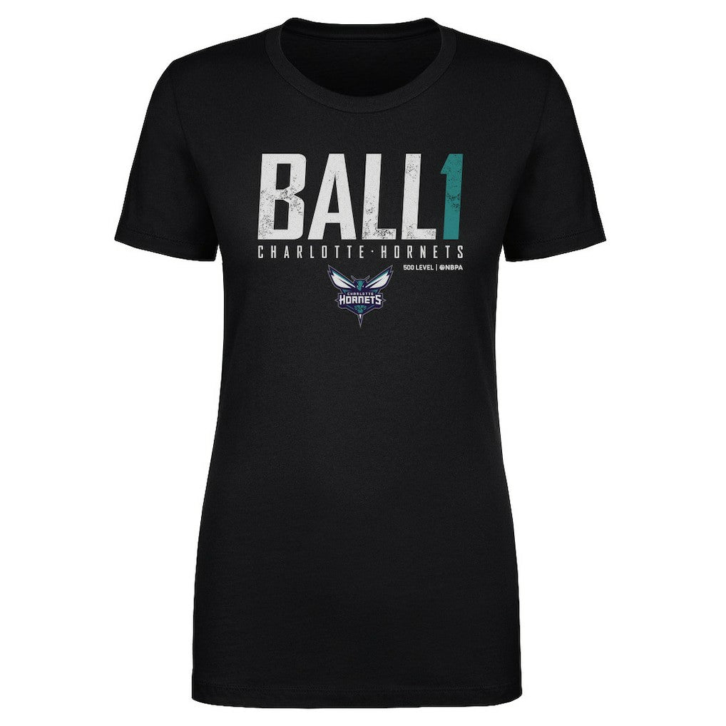 NBA - LaMelo Ball Charlotte Hornets 500 Level Women's Elite T-Shirt - Black