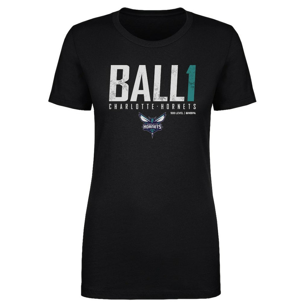 NBA - LaMelo Ball Charlotte Hornets 500 Level Women's Elite T-Shirt - Black
