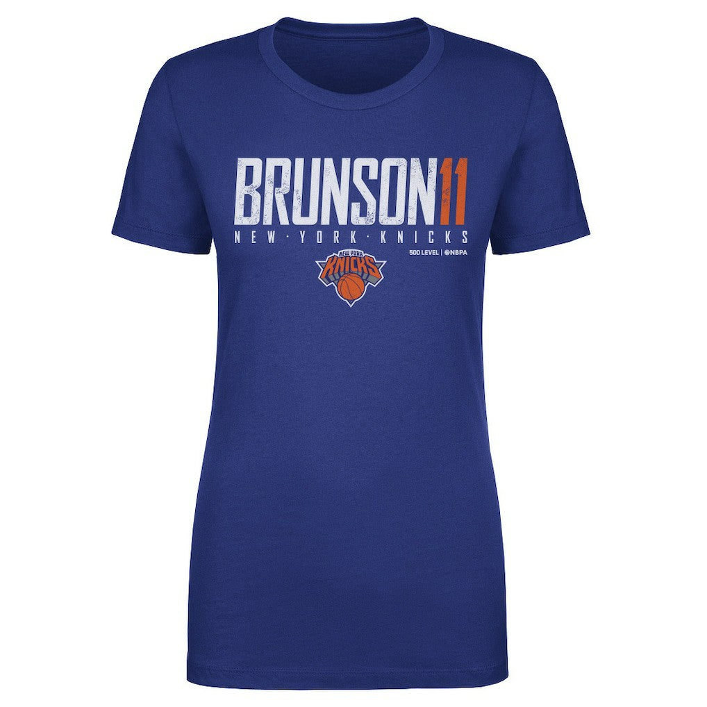 NBA - Jalen Brunson New York Knicks 500 Level Women's Elite T-Shirt - Blue