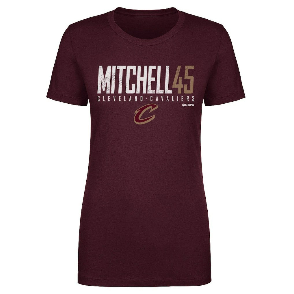 NBA - Donovan Mitchell Cleveland Cavaliers 500 Level Women's Elite T-Shirt - Wine