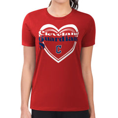 Cleveland Guardians G-III 4Her by Carl Banks Women's Super-Slim Fit Lightweight Double Heart T-Shirt Near Me
