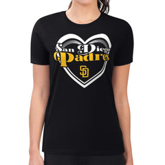 San Diego Padres G-III 4Her by Carl Banks Women's Super-Slim Fit Lightweight Double Heart T-Shirt discount