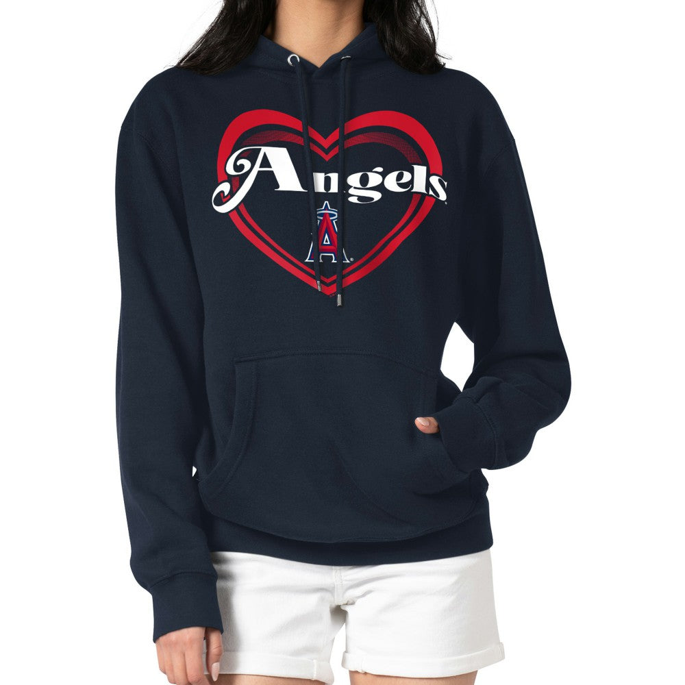 Los Angeles Angels G-III 4Her by Carl Banks Women's Double Heart Fleece Pullover Hoodie Near Me