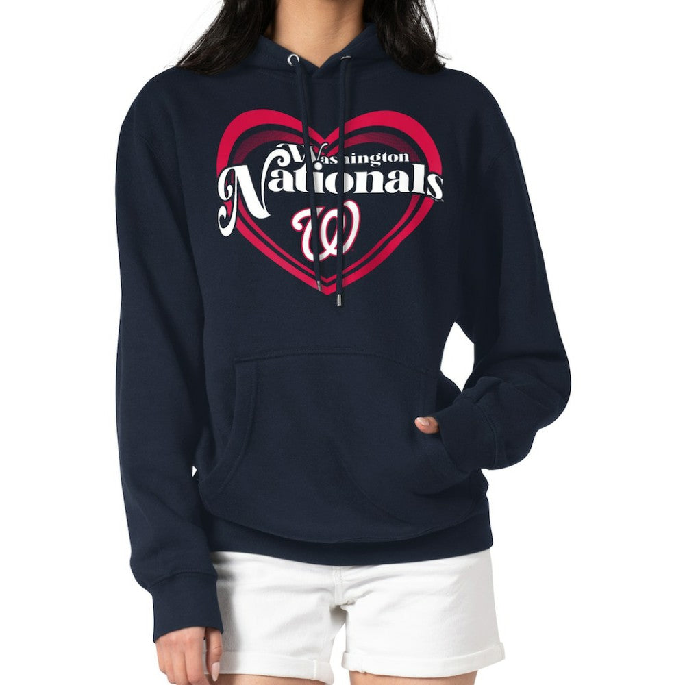 Washington Nationals G-III 4Her by Carl Banks Women's Double Heart Fleece Pullover Hoodie Online