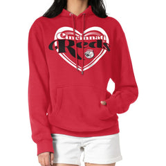 Cincinnati Reds G-III 4Her by Carl Banks Women's Double Heart Fleece Pullover Hoodie Sale