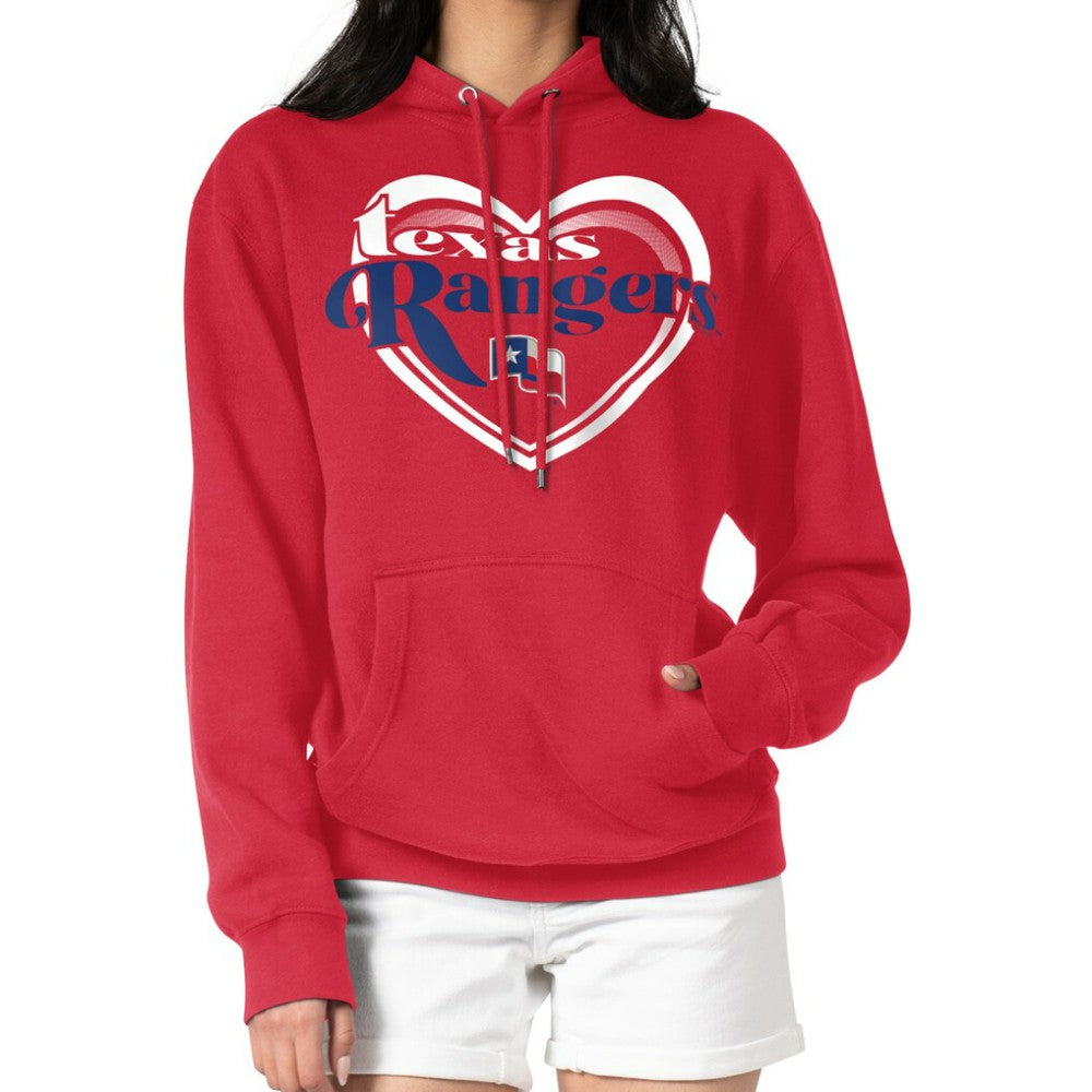 Texas Rangers G-III 4Her by Carl Banks Women's Double Heart Fleece Pullover Hoodie Near Me
