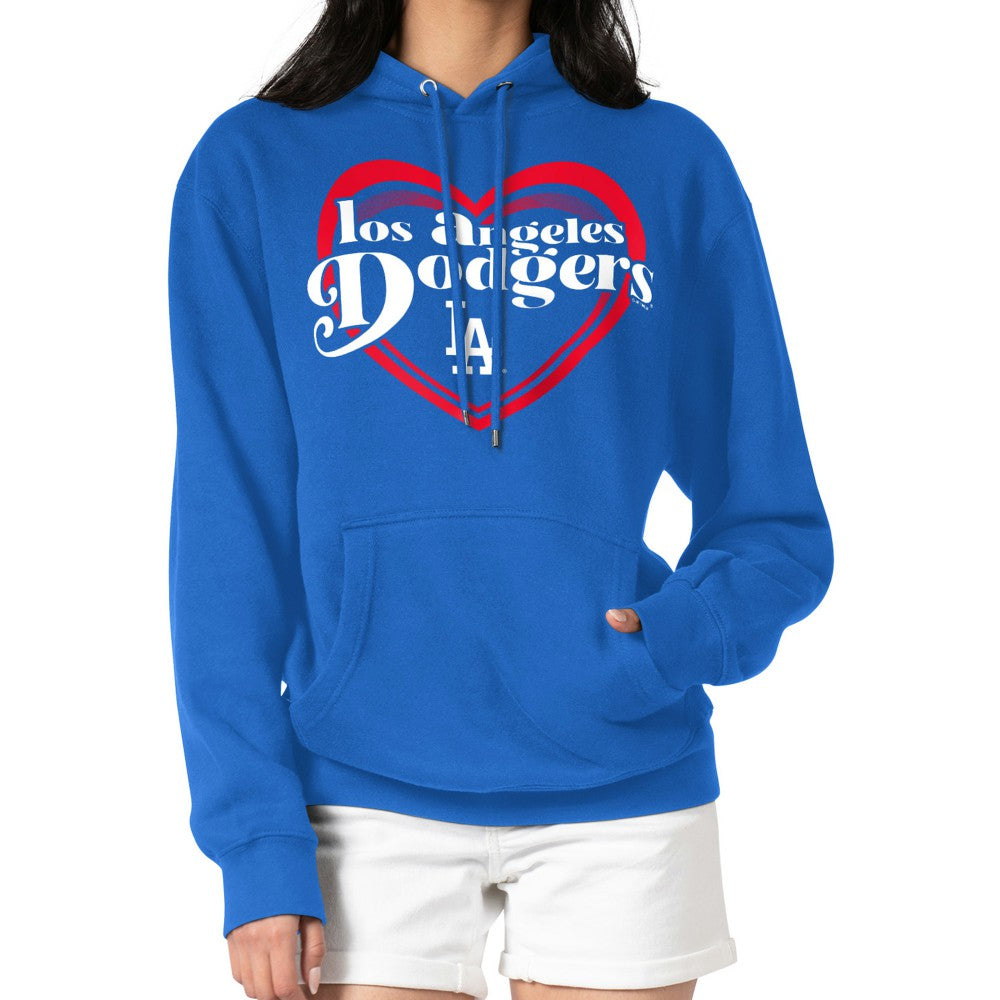 Los Angeles Dodgers G-III 4Her by Carl Banks Women's Double Heart Fleece Pullover Hoodie Sale