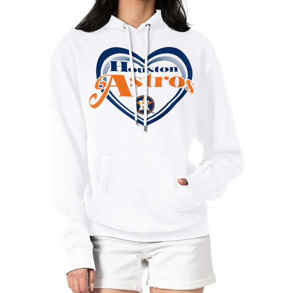 Houston Astros G-III 4Her by Carl Banks Women's Double Heart Fleece Pullover Hoodie On Sale