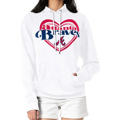 Atlanta Braves G-III 4Her by Carl Banks Women's Double Heart Fleece Pullover Hoodie Online
