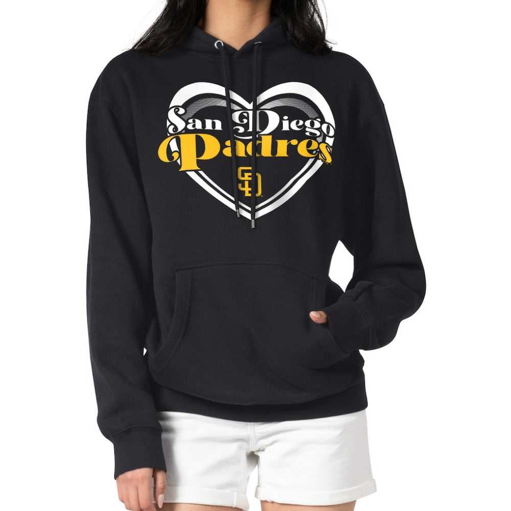 San Diego Padres G-III 4Her by Carl Banks Women's Double Heart Fleece Pullover Hoodie On Sale