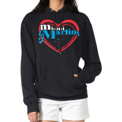 Miami Marlins G-III 4Her by Carl Banks Women's Double Heart Fleece Pullover Hoodie Sale