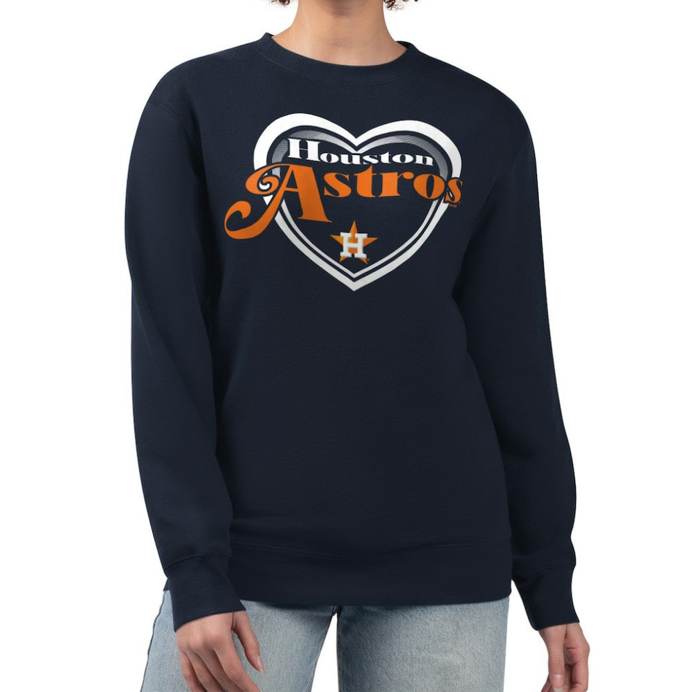 Houston Astros G-III 4Her by Carl Banks Women's Double Heart Fleece Pullover Sweatshirt Online