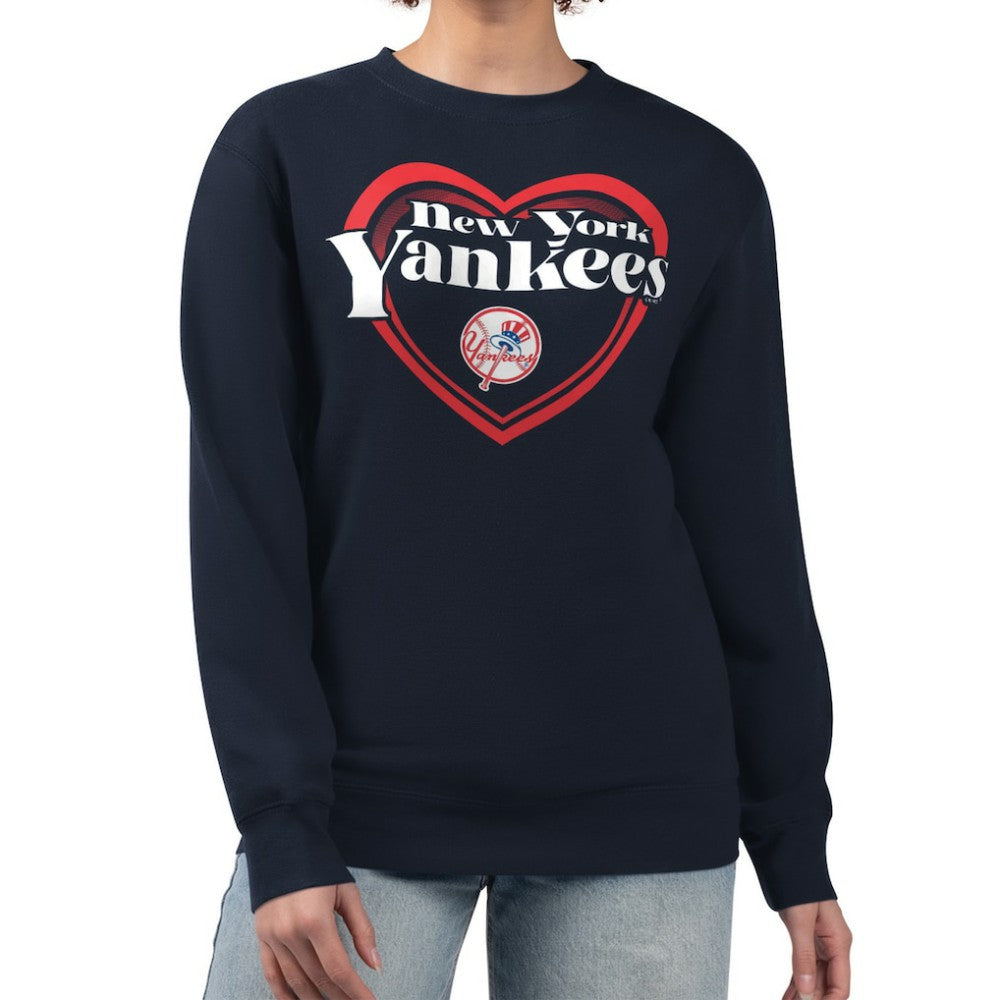New York Yankees G-III 4Her by Carl Banks Women's Double Heart Fleece Pullover Sweatshirt Near Me
