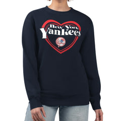 New York Yankees G-III 4Her by Carl Banks Women's Double Heart Fleece Pullover Sweatshirt Near Me