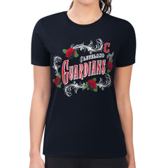 Cleveland Guardians G-III 4Her by Carl Banks Women's Super-Slim Fit Lightweight Retro Roses T-Shirt Lifestyle