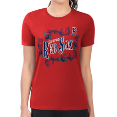 Boston Red Sox G-III 4Her by Carl Banks Women's Super-Slim Fit Lightweight Retro Roses T-Shirt for sale