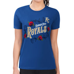 Kansas City Royals G-III 4Her by Carl Banks Women's Super-Slim Fit Lightweight Retro Roses T-Shirt for sale