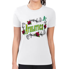 Athletics G-III 4Her by Carl Banks Women's Super-Slim Fit Lightweight Retro Roses T-Shirt Clearance