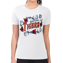 Detroit Tigers G-III 4Her by Carl Banks Women's Super-Slim Fit Lightweight Retro Roses T-Shirt Sale