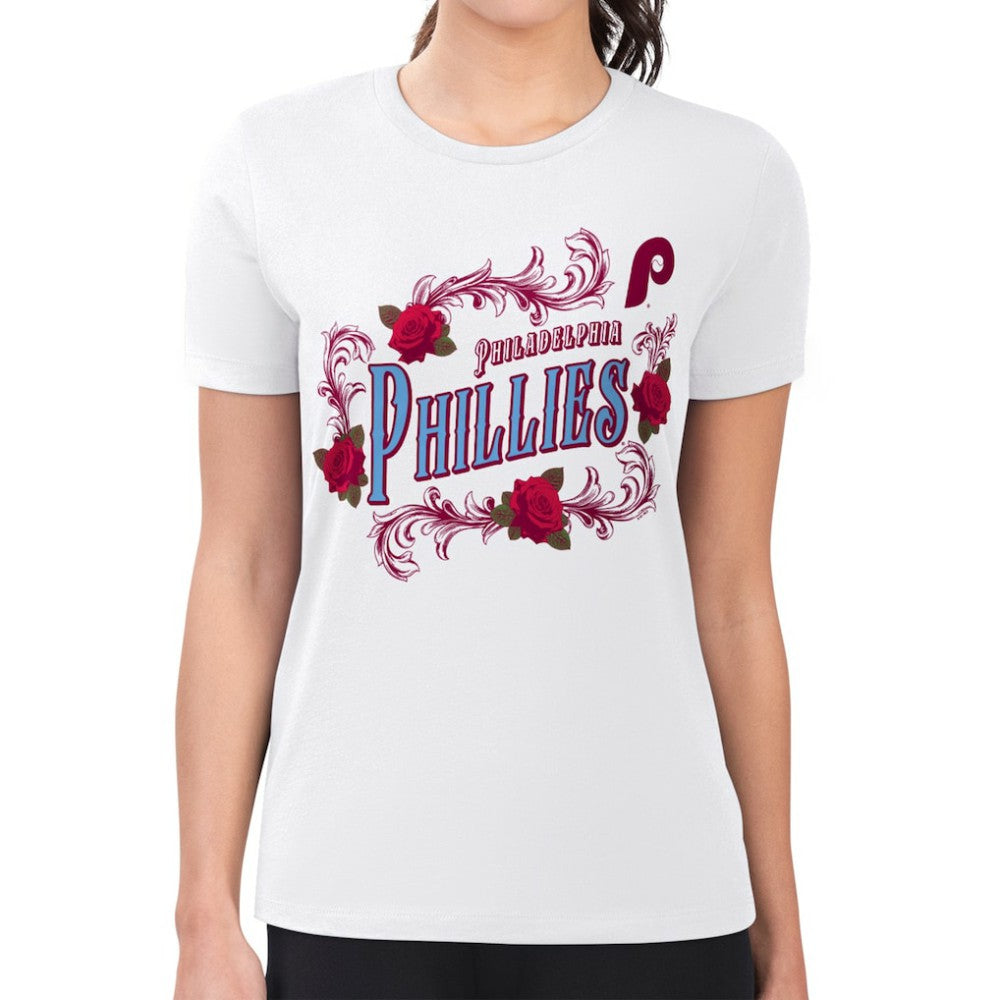 Philadelphia Phillies G-III 4Her by Carl Banks Women's Super-Slim Fit Lightweight Retro Roses T-Shirt Online
