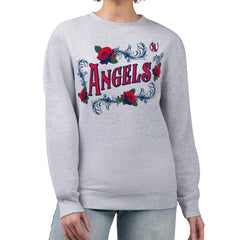 Los Angeles Angels G-III 4Her by Carl Banks Women's Retro Roses Fleece Pullover Sweatshirt Sale