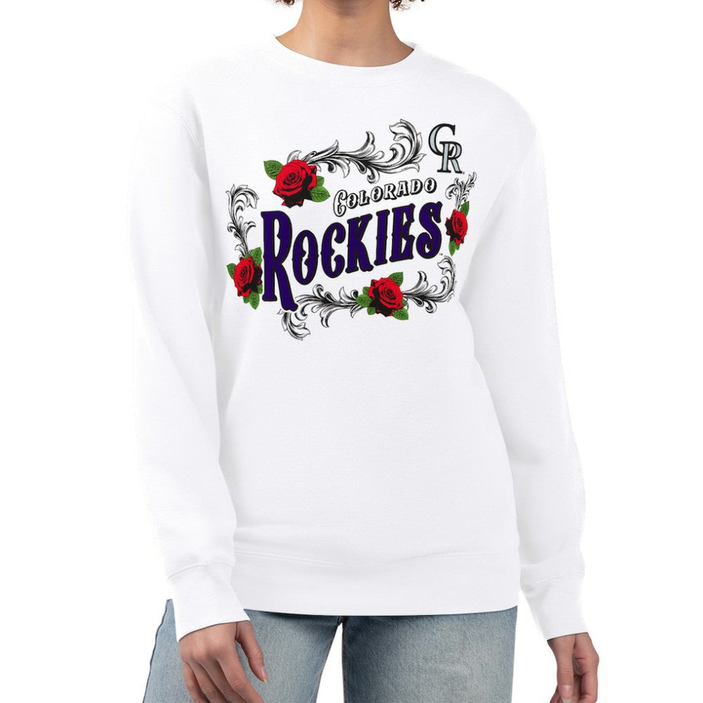 Colorado Rockies G-III 4Her by Carl Banks Women's Retro Roses Fleece Pullover Sweatshirt Online