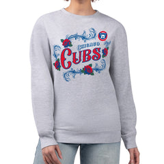 Chicago Cubs G-III 4Her by Carl Banks Women's Retro Roses Fleece Pullover Sweatshirt for sale