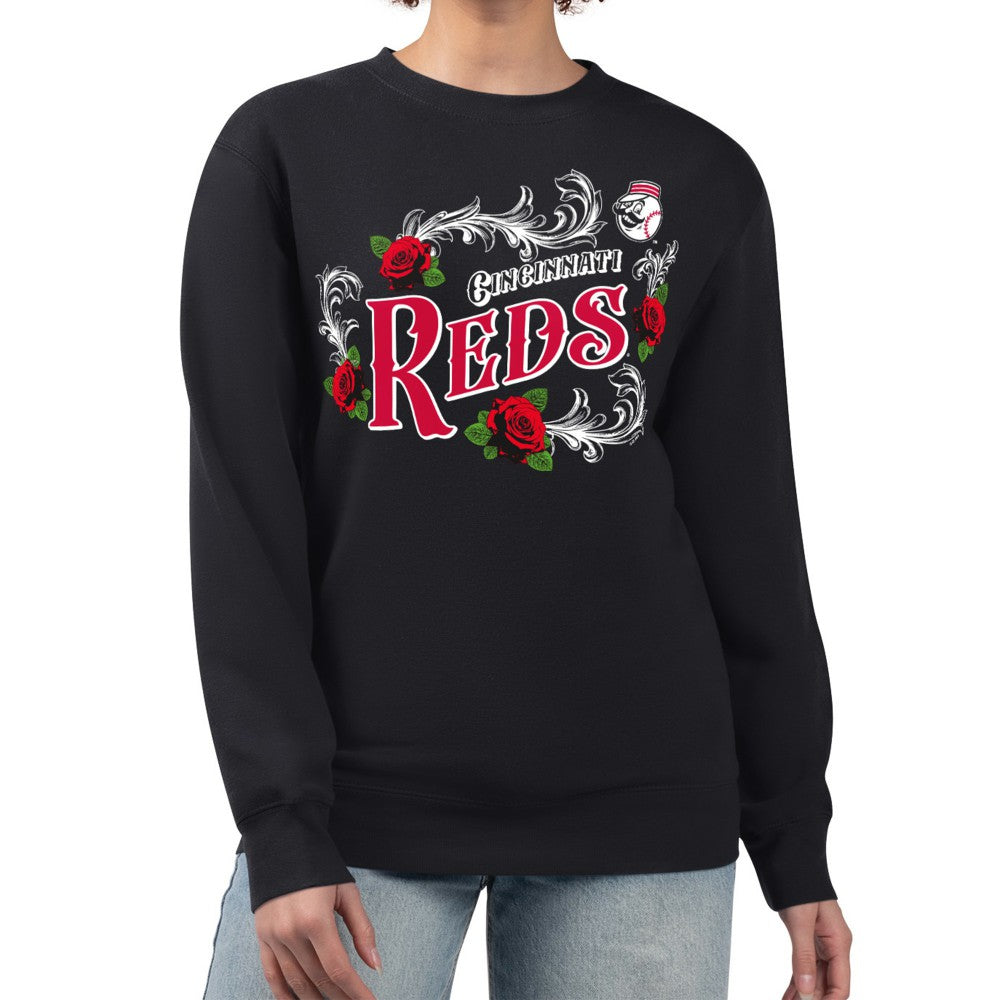 Cincinnati Reds G-III 4Her by Carl Banks Women's Retro Roses Fleece Pullover Sweatshirt for sale