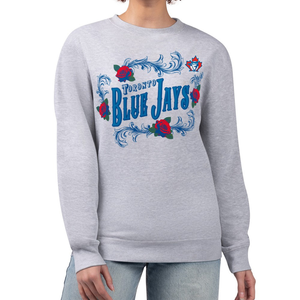Toronto Blue Jays G-III 4Her by Carl Banks Women's Retro Roses Fleece Pullover Sweatshirt Lifestyle