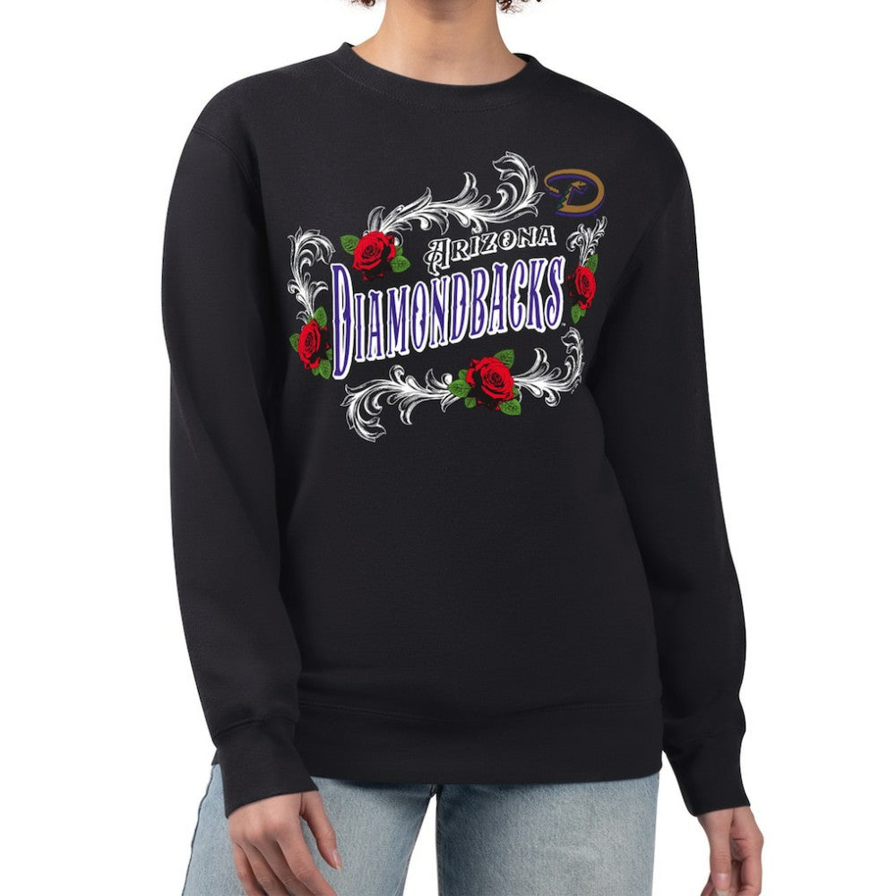 Arizona Diamondbacks G-III 4Her by Carl Banks Women's Retro Roses Fleece Pullover Sweatshirt Clearance