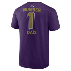 Baltimore Ravens #1 Dad Jersey T-Shirt Purple - NFL