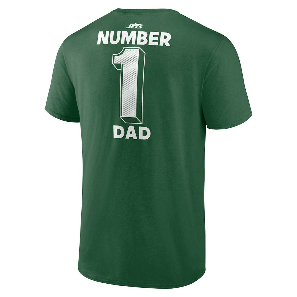 New York Jets #1 Dad Jersey T-Shirt Green - NFL